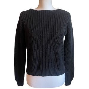 H&M Women’s Black Chunky Knit Long Sleeve Warm Winter Pullover Sweater